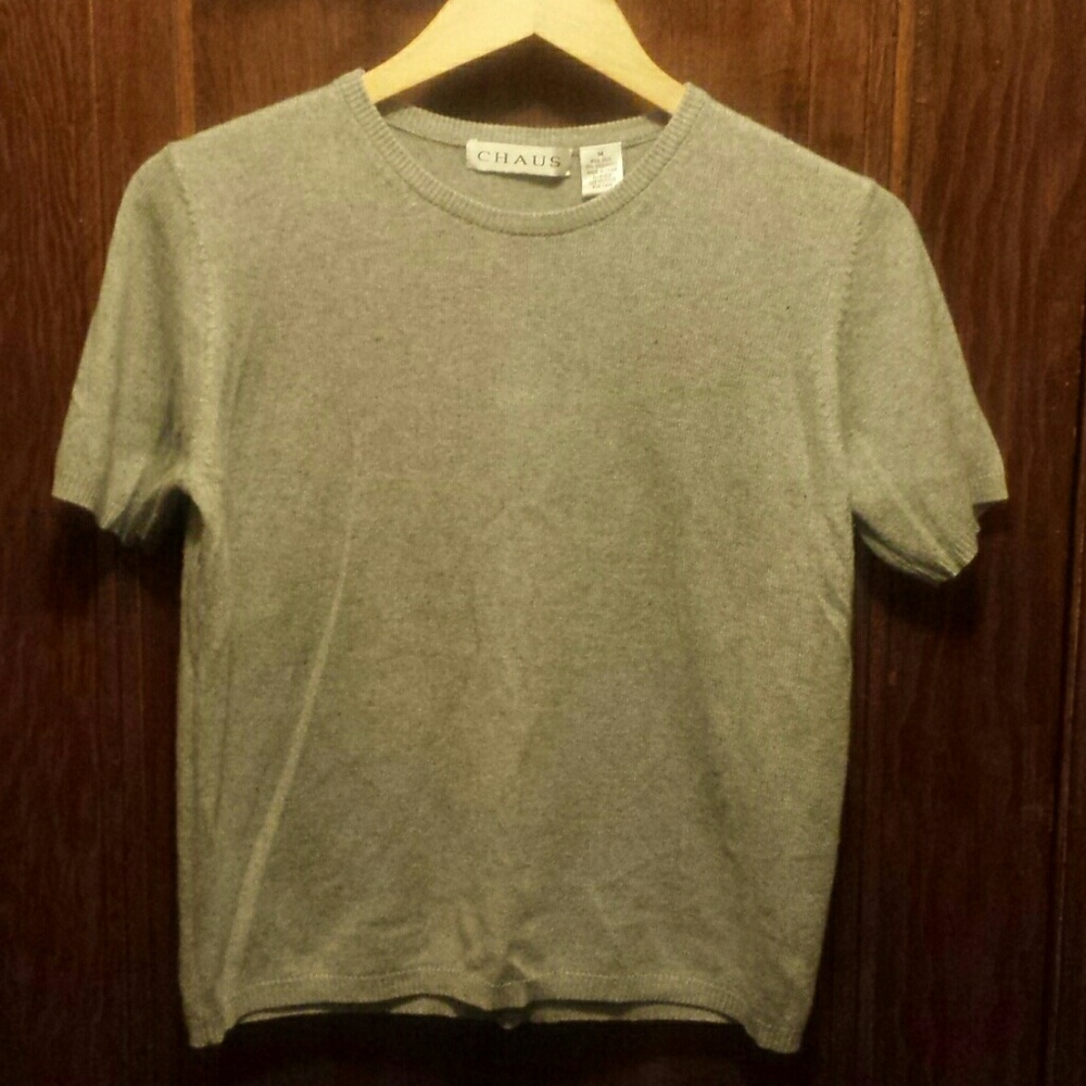 Chaus, short sleeve, 85% Silk, 15% Cashmere sweate